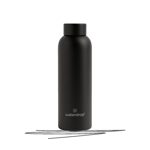 Waterdrop Trinkflasche personalisieren Therm Steel 0.6 black matt