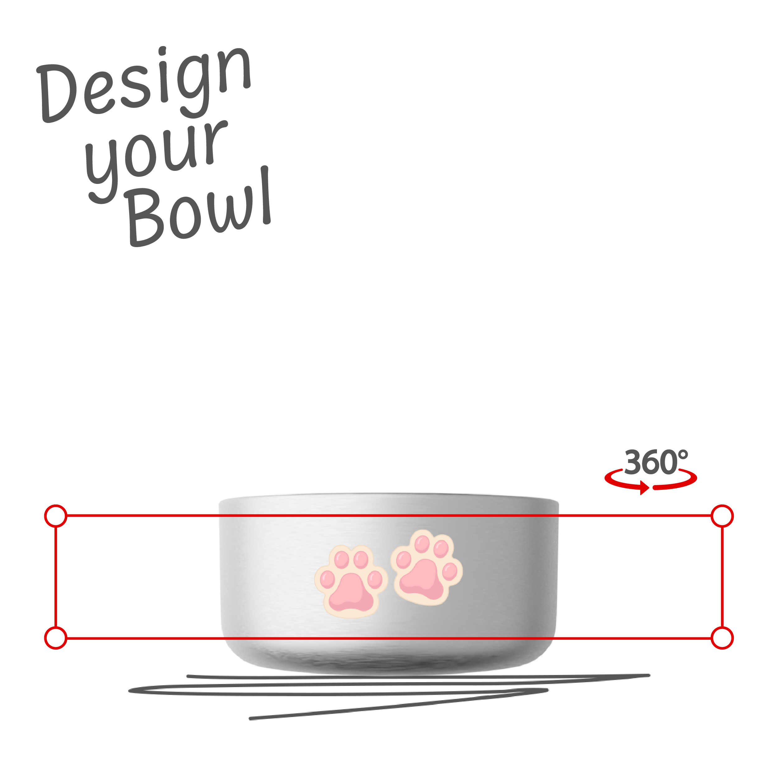 Personalize dog bowl | Freezack Matt Straight 450 ml