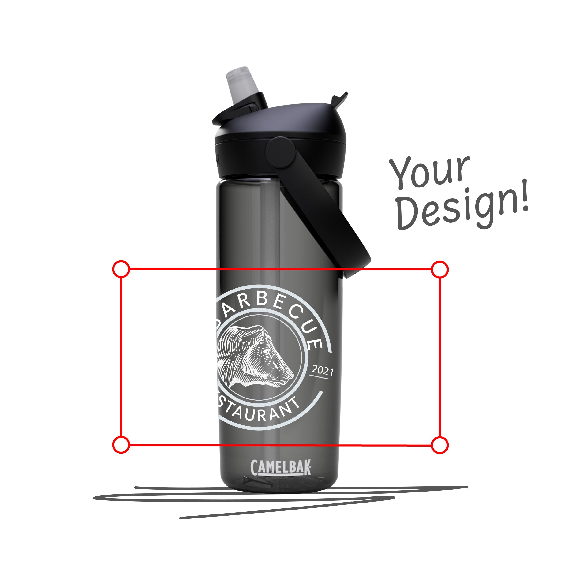 Personalisierte Thrive Flip Straw Trinkflasche 0,6L aus Tritan™ Renew, auslaufsicher mit Trinkhalm-Ventil, BPA-frei, leicht & wiederverwendbar für den Alltag. Selber gestalten - Trinkflasche gestalten - CamelBak Trinkflasche gestalten