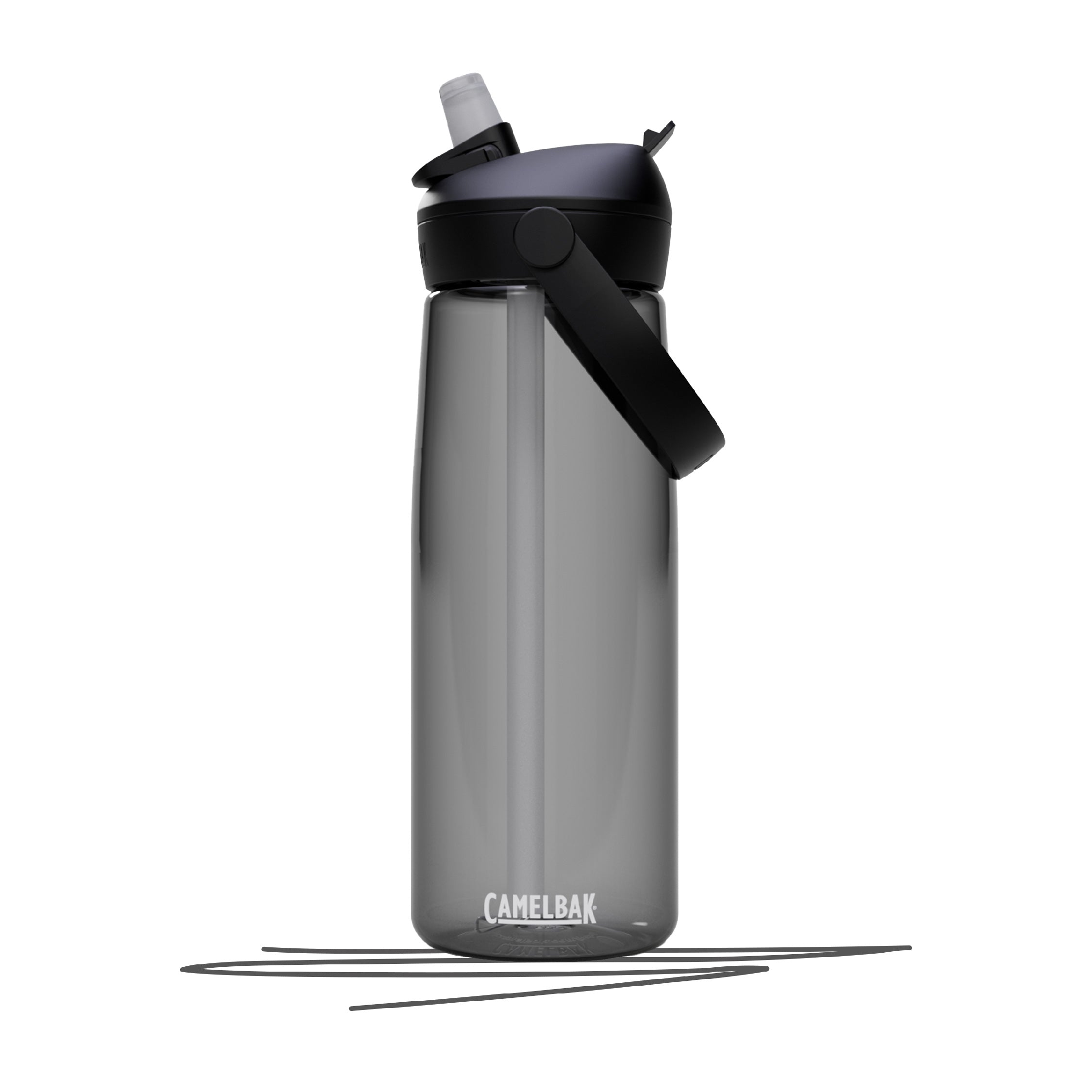 Personalisierte Thrive Flip Straw Trinkflasche 0,75L aus Tritan™ Renew, auslaufsicher mit Trinkhalm-Ventil, BPA-frei, transparent mit Tragegriff. Selber gestalten - Trinkflasche gestalten - CamelBak Trinkflasche gestalten