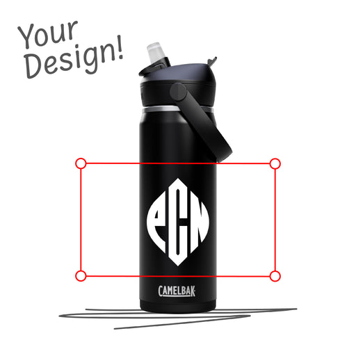 Personalisierte Camelbak Thrive Flip Straw V.I. 0,6L Edelstahl-Trinkflasche, vakuumisoliert, auslaufsicherer Flip Straw-Verschluss, BPA-frei, mit Tragegriff für heiße und kalte Getränke. Selber gestalten - Trinkflasche gestalten - CamelBak Trinkflasche gestalten