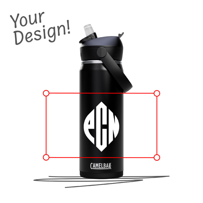 Personalisierte Camelbak Thrive Flip Straw V.I. 0,6L Edelstahl-Trinkflasche, vakuumisoliert, auslaufsicherer Flip Straw-Verschluss, BPA-frei, mit Tragegriff für heiße und kalte Getränke. Selber gestalten - Trinkflasche gestalten - CamelBak Trinkflasche gestalten