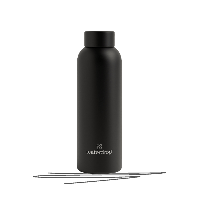 Waterdrop Trinkflasche personalisieren Therm Steel 0.6 black matt
